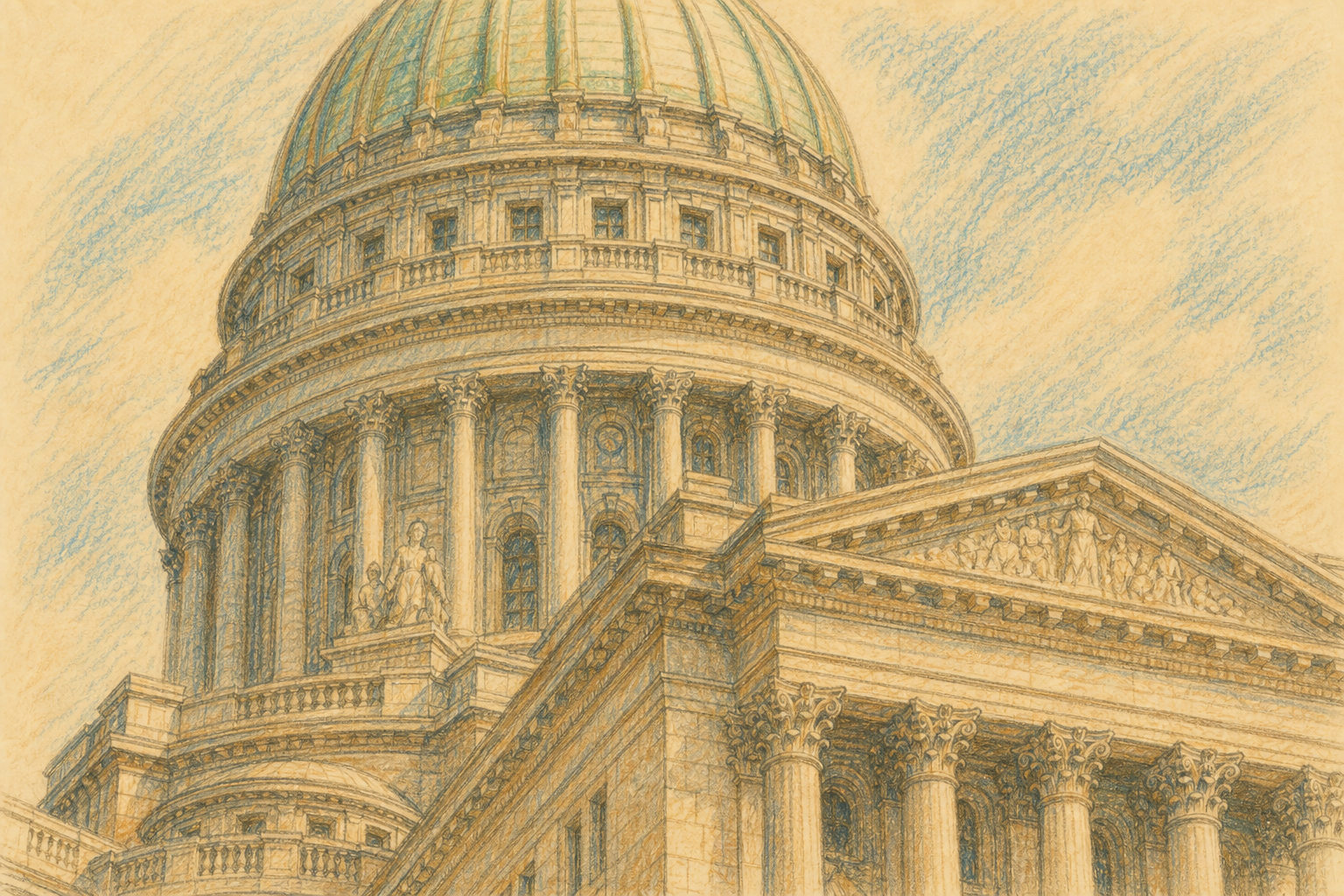 Capitol dome and columns sketch